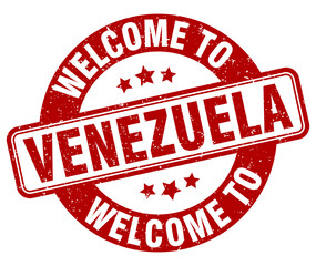 Welcome to Venezuela stamp. Venezuela round sign