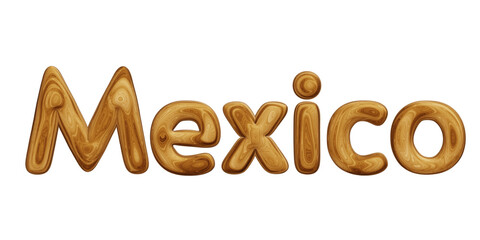Wooden Mexico text for country concept