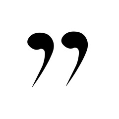 Vector icon quote. Quote tag isolated black symbol.