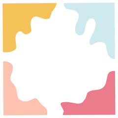 Festive confetti frame or border. Childish colorful celebration background. Vector Illustration. Funny cute birthday celebration backdrop