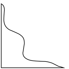 Line graph analysis icon isolated on black background. Concept for digital analysis gadgets.