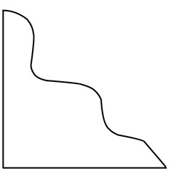 Line graph analysis icon isolated on black background. Concept for digital analysis gadgets.