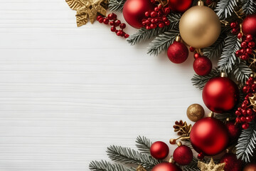 Obraz premium Gorgeous Christmas decoration illustration with ample space for heartfelt messages, perfect for sending holiday cheer and warm wishes.