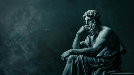 Obraz premium Philosopher Statue Embodies Stoic Philosophy