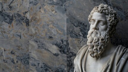 Fototapeta premium Philosopher Statue Embodies Stoic Philosophy