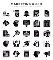 Set of Marketing & SEO icons. Vector Illustration.