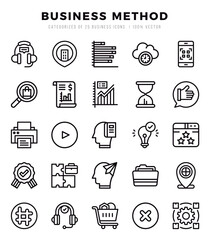 Business Method Lineal icons collection. Lineal icons pack. Vector illustration