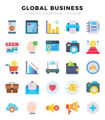 Global Business Icon Bundle 25 Icons for Websites and Apps