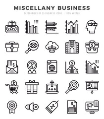Miscellany Business elements. Lineal web icon set. Simple vector illustration.