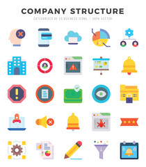 Company Structure web icons in Flat style.