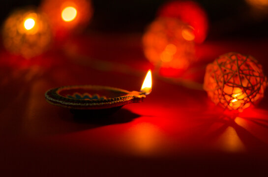 Diwali Celebrations in India , candles and diyas