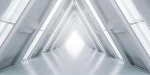 A white ceiling with a white ceiling and lights that say's'the future of architecture