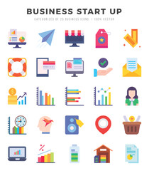 Business Start Up web icons in Flat style.