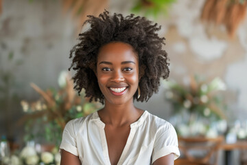 African American Event Planner Coordinating a Venue