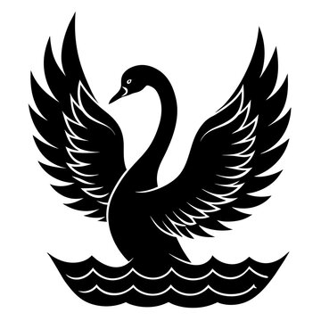 recommend clip art: swan vector silhouette illustration