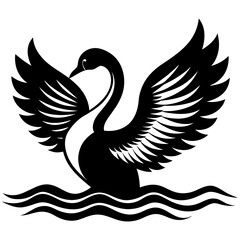 swan vector silhouette illustration