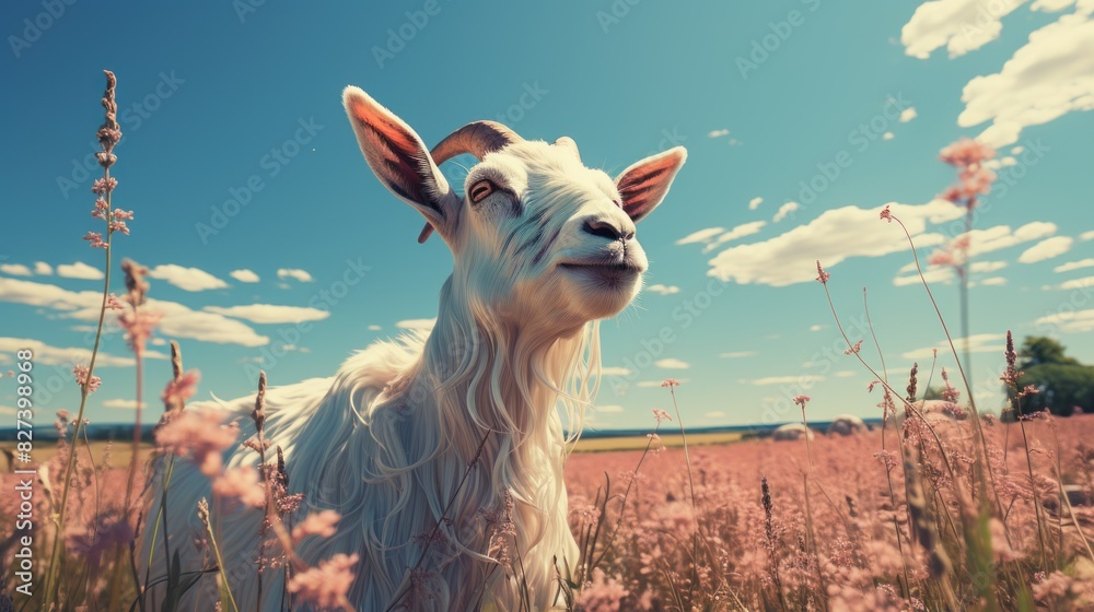 Canvas Prints Goat on the green summer meadow