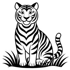 tiger vector silhouette illustration
