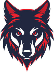 Wolf head mascot logo flat vector design