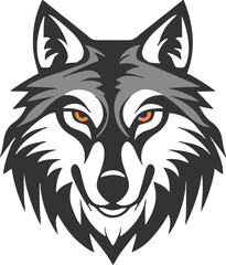 Wolf head mascot logo flat vector design