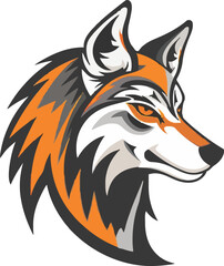 Wolf head mascot logo flat vector design