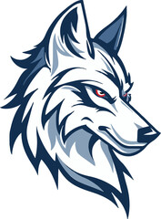 Wolf head mascot logo flat vector design