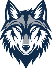 Wolf head mascot logo flat vector design