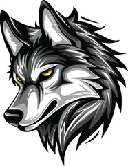 Wolf head mascot logo flat vector design