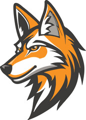 Wolf head mascot logo flat vector design