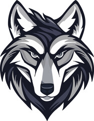Wolf head mascot logo flat vector design