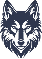 Wolf head mascot logo flat vector design