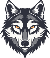 Wolf head mascot logo flat vector design