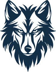 Wolf head mascot logo flat vector design