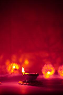 Diwali Celebrations in India , candles and diyas
