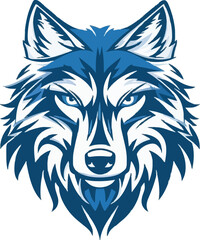 Fototapeta premium Wolf head mascot logo flat vector design