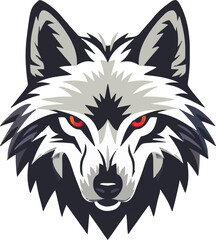 Wolf head mascot logo flat vector design