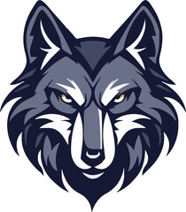 Wolf head mascot logo flat vector design