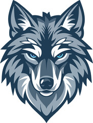 Wolf head mascot logo flat vector design