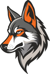 Wolf head mascot logo flat vector design