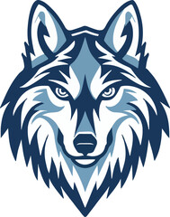 Wolf head mascot logo flat vector design