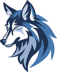 Wolf head mascot logo flat vector design
