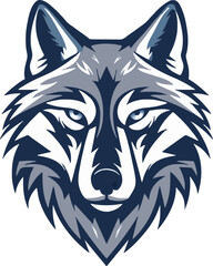 Wolf head mascot logo flat vector design