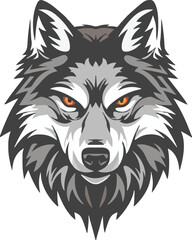 Wolf head mascot logo flat vector design