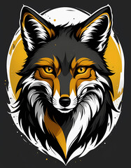 Stylized art of a fox isolated on a dark background