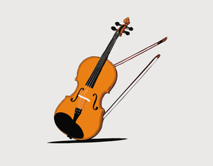 Vecteur de violoncelle avec un dessin d'art de ligne