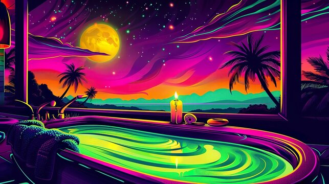 A candlelit bath with Epsom salts, a sanctuary in water, solace in solitude - 9:16