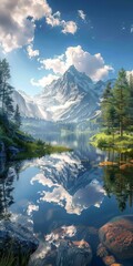 Majestic Mountain Landscape Painting