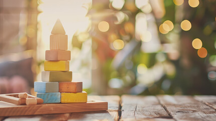 Family DIY Projects: Weekend Routine with Kids, Blurred Background, Copy Space