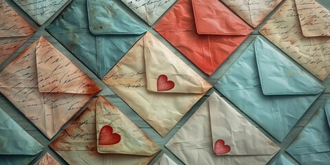 Love Letters: An image of handwritten love letters in pastel envelopes, symbolizing the timeless gesture of expressing love through words