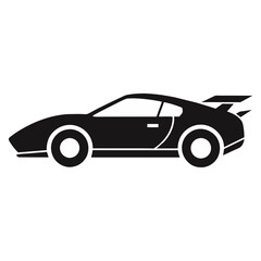 Fast Speed sport car Black Icon